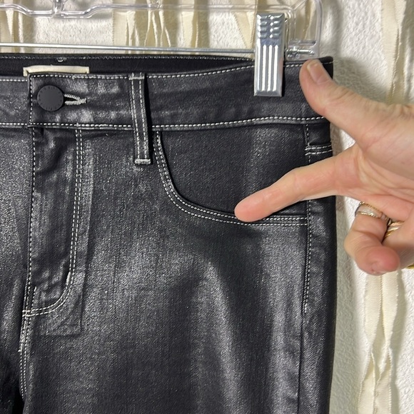 L'Agence Black Waxed Skinny Denim Size 28 - Picture 3 of 15